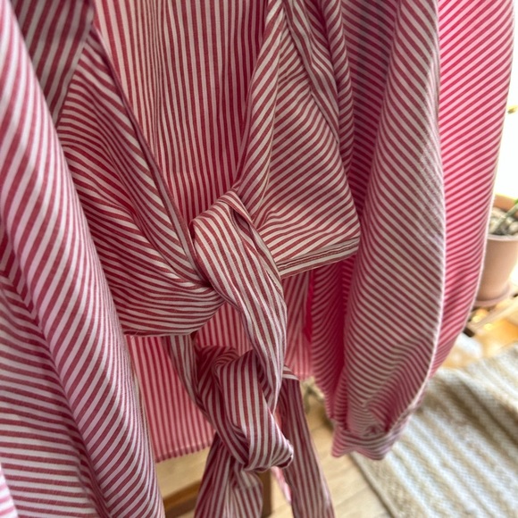 Laundry by Shelli Segal Striped Red Nautical Off Shoulder Bow Blouse Size 10 - Picture 11 of 15